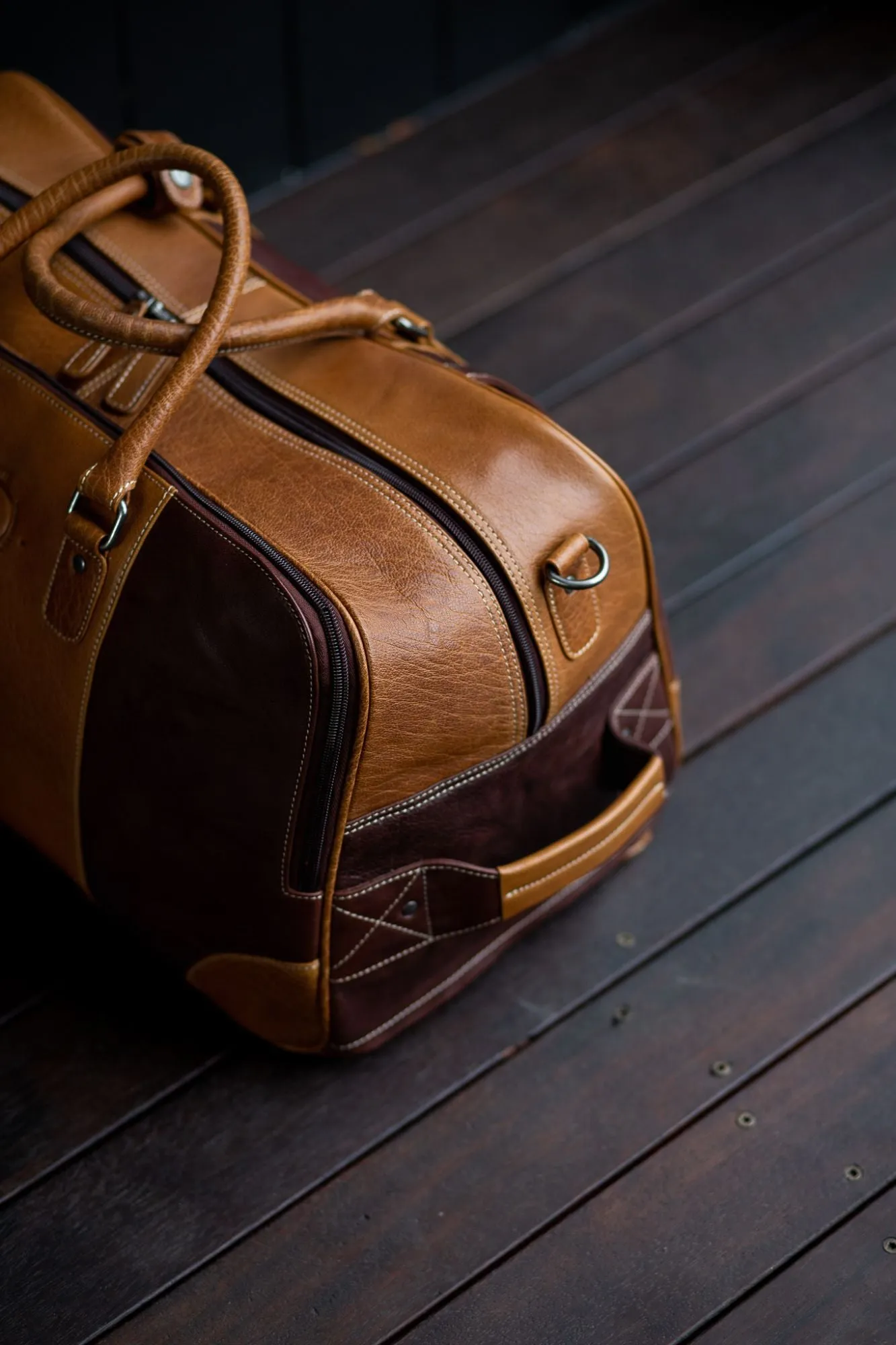 Oxford Leather Roller Overnight Bag