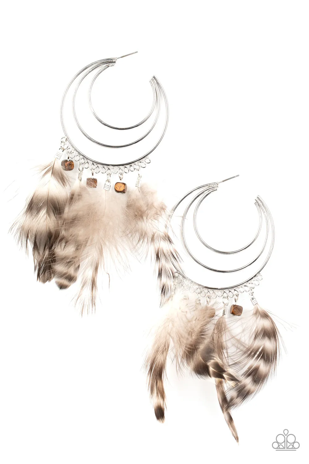 Paparazzi Accessories - Freely Free Bird - Brown Earrings