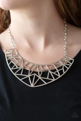 Paparazzi Strike While HAUTE Silver Necklace Set