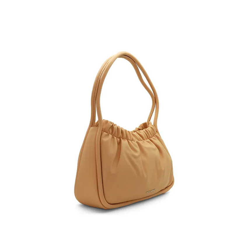 Pleaties Shoulder (L) Women's Bag - Sand