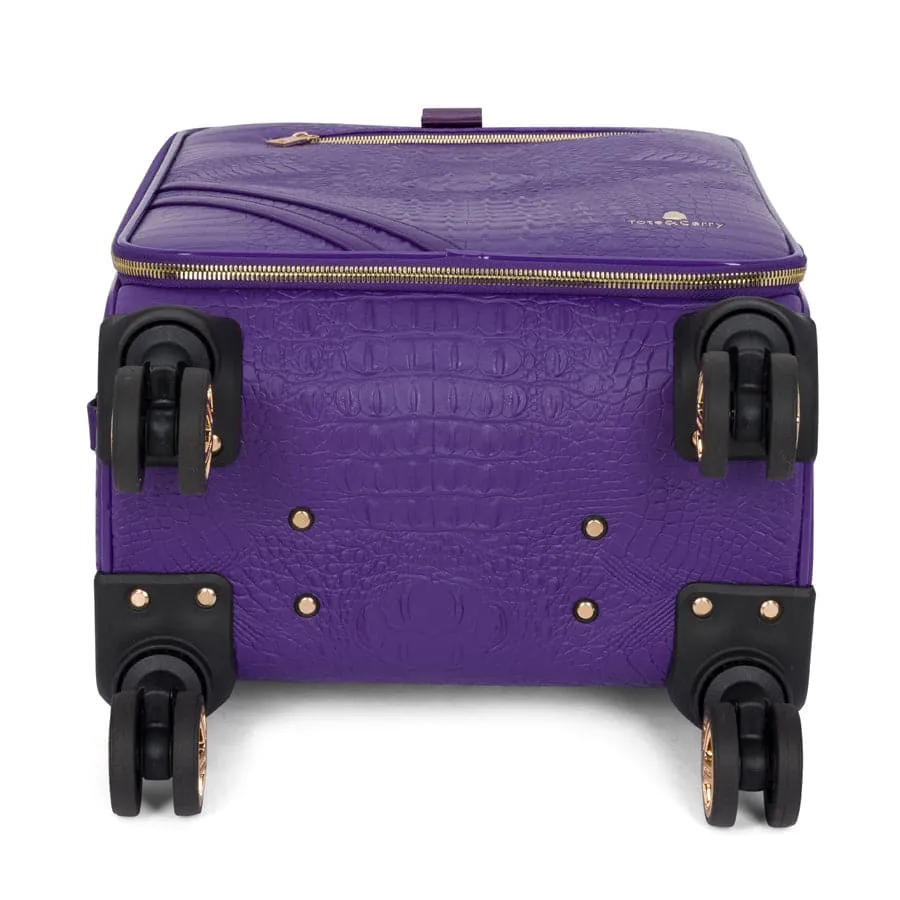 Purple Apollo 2 Faux Crocodile Skin 2 Piece Suitcases