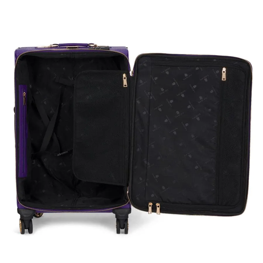 Purple Apollo 2 Faux Crocodile Skin 2 Piece Suitcases