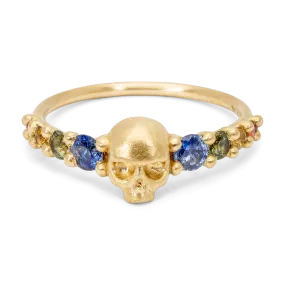 Rainbow Love Dusk Skull Ring - Size 7 - 11488