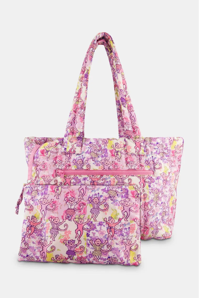 Roller Rabbit x LoveShackFancy Preppy Patchwork Large Quilted Tote