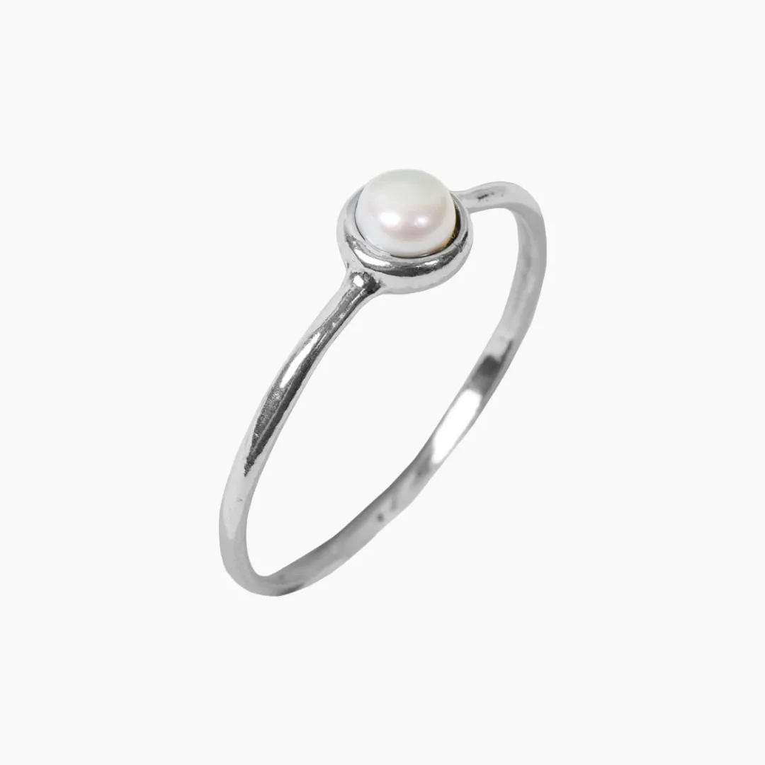 Roma Freshwater Pearl Stackable Sterling Silver Ring