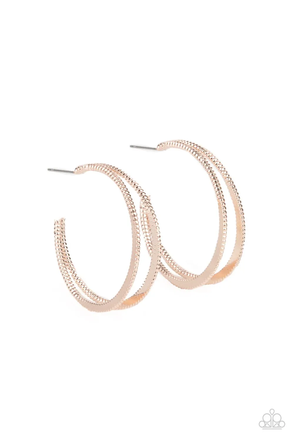 Rustic Curves Rose Gold-Earrings