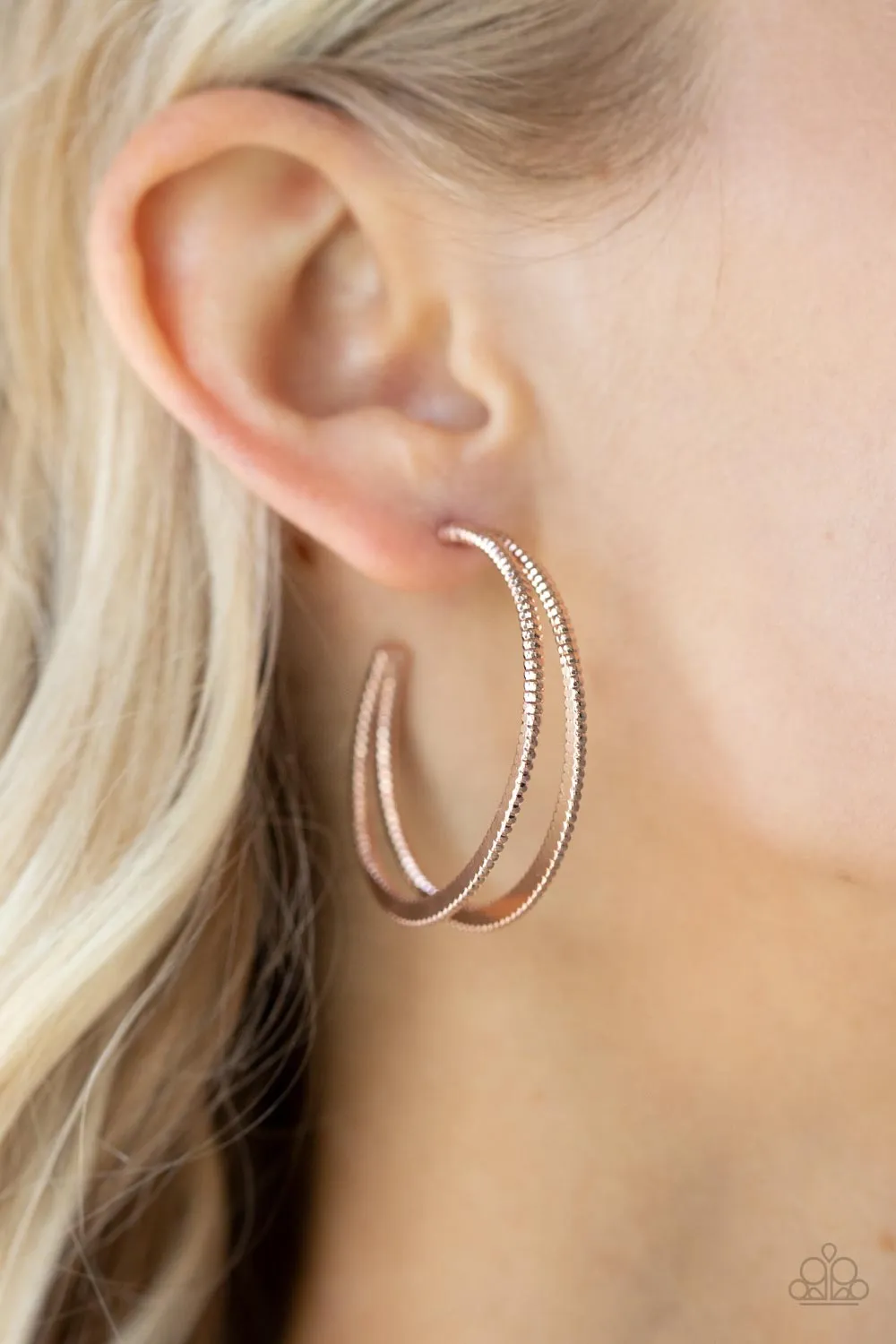 Rustic Curves Rose Gold-Earrings