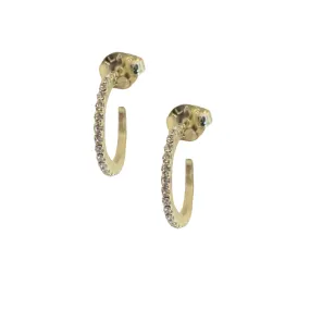 Sheila Fajl Gama Square Tube Hoop Earrings in CZ and Polished Gold Plated