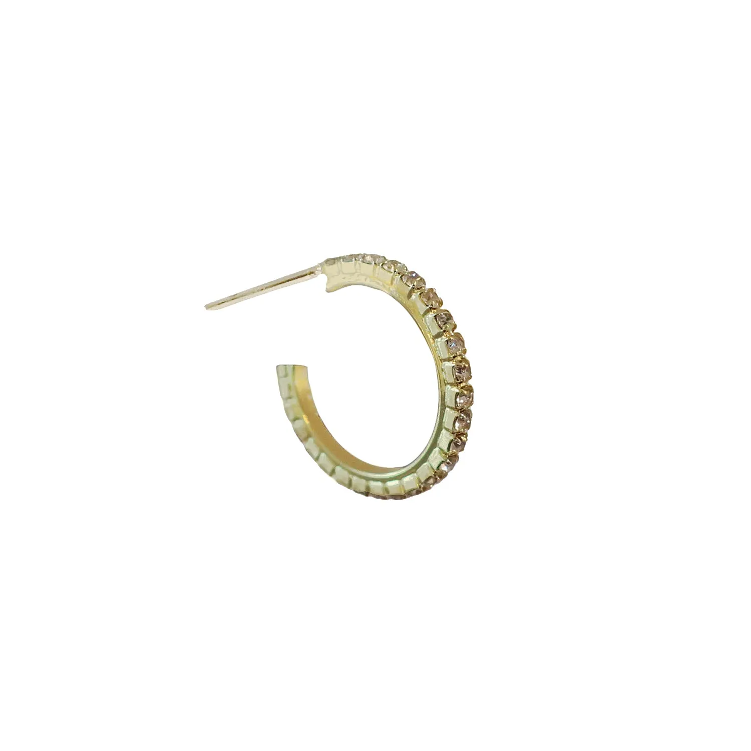 Sheila Fajl Gama Square Tube Hoop Earrings in CZ and Polished Gold Plated