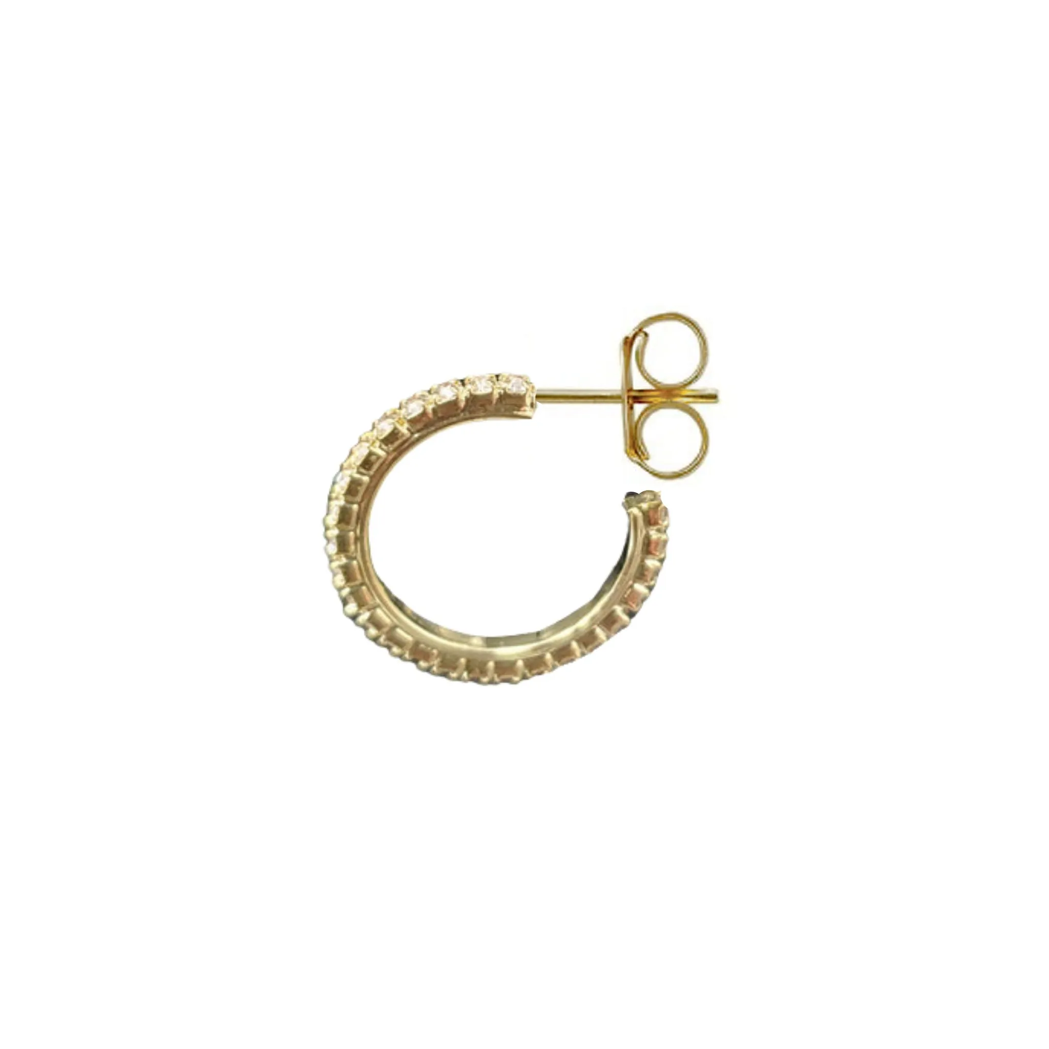 Sheila Fajl Gama Square Tube Hoop Earrings in CZ and Polished Gold Plated