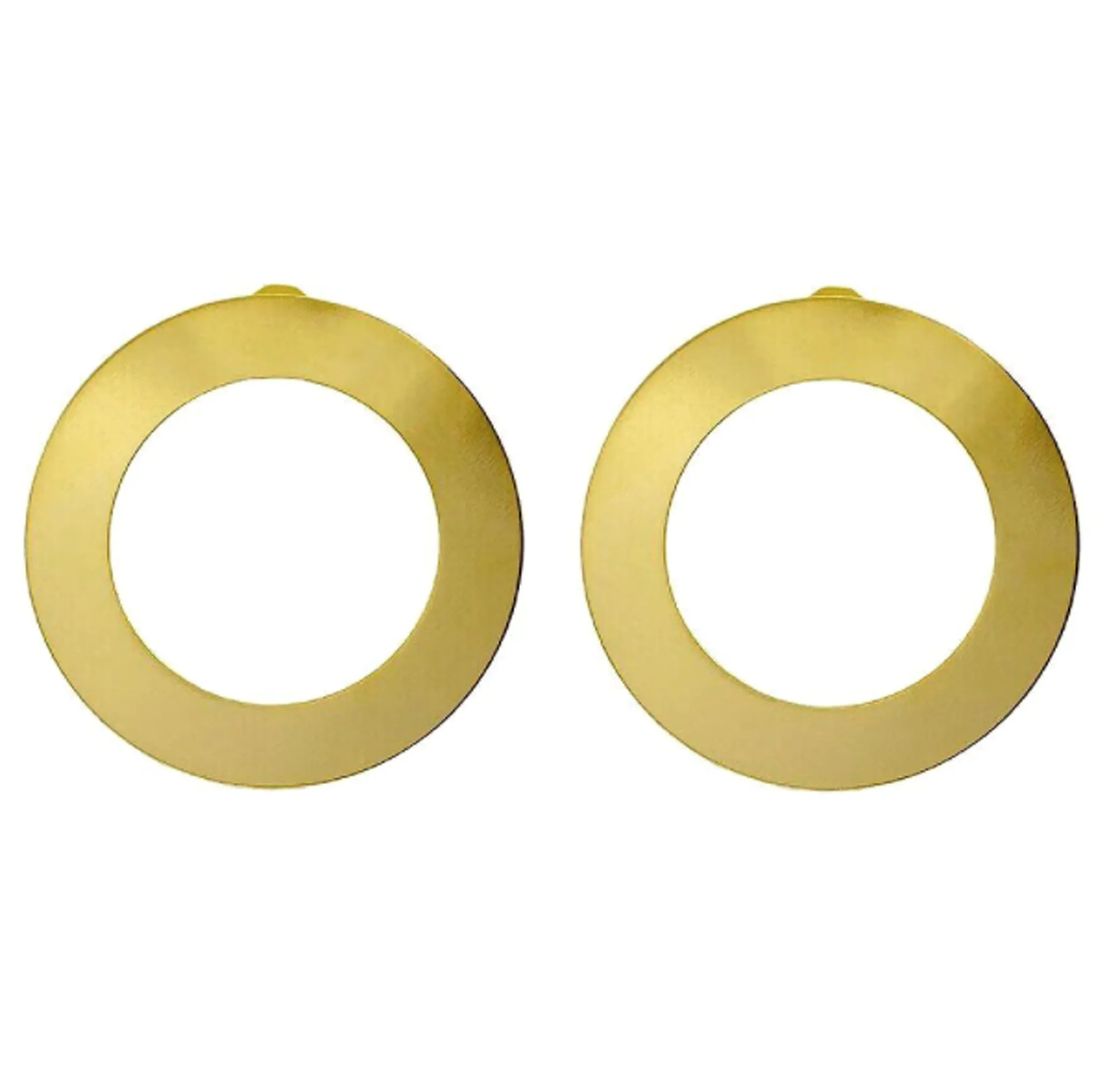 Sheila Fajl Shawn Circle Statement Stud Earrings in Brushed Gold Plated