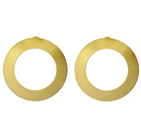 Sheila Fajl Shawn Circle Statement Stud Earrings in Brushed Gold Plated