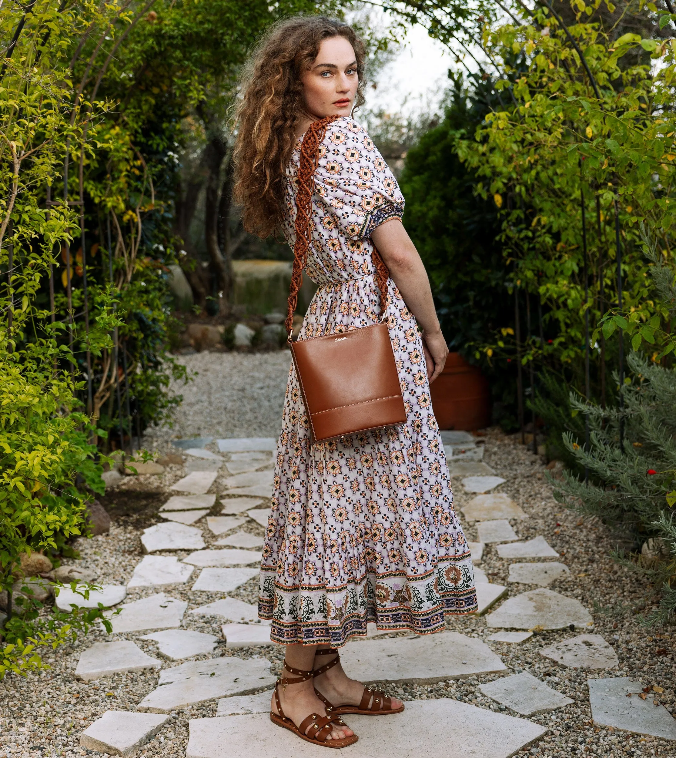 Siobhan Macrame Strap Bucket Bag | Brown