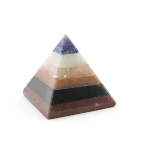 Small Multi-colored Layered Pyramid, Natural  Stone