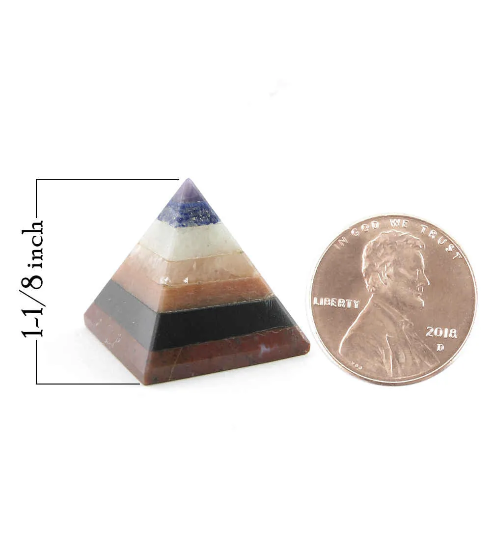 Small Multi-colored Layered Pyramid, Natural  Stone