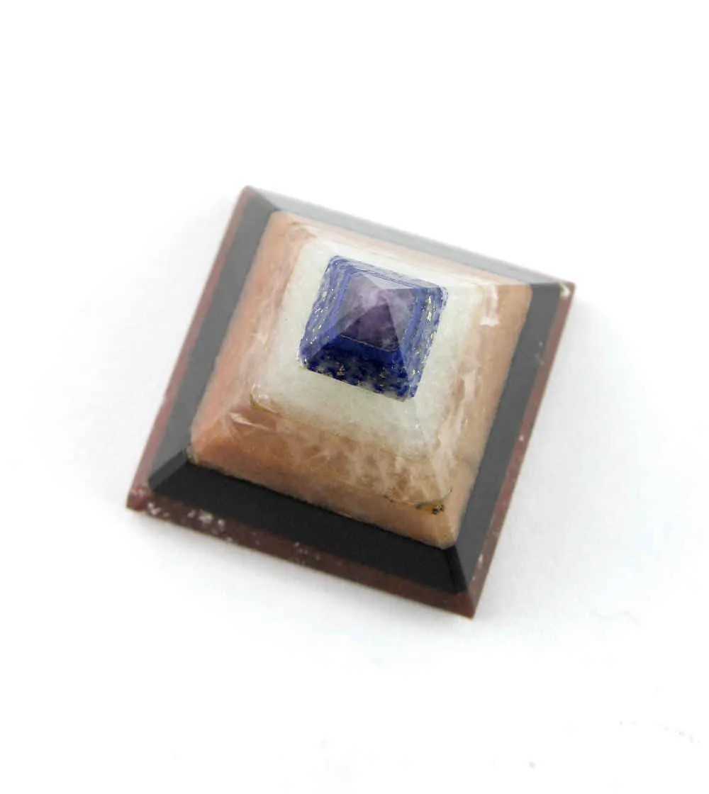 Small Multi-colored Layered Pyramid, Natural  Stone