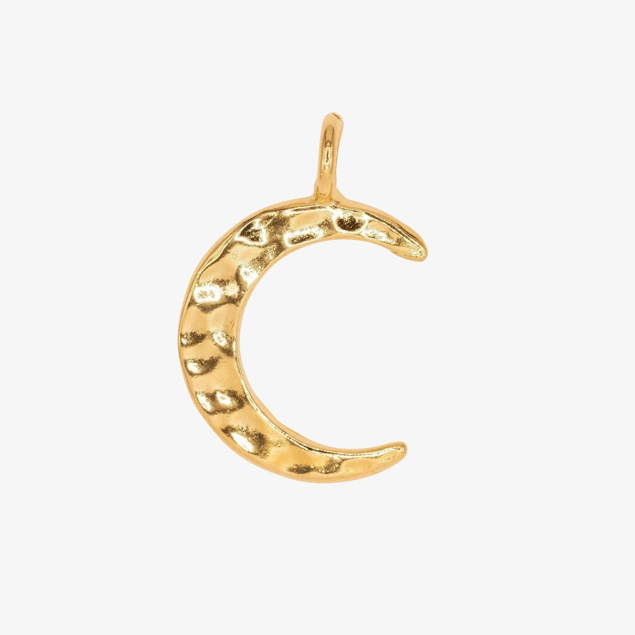 Textured Crescent Moon Wholesale Charm 14K Gold, Solid 14K Gold, G117