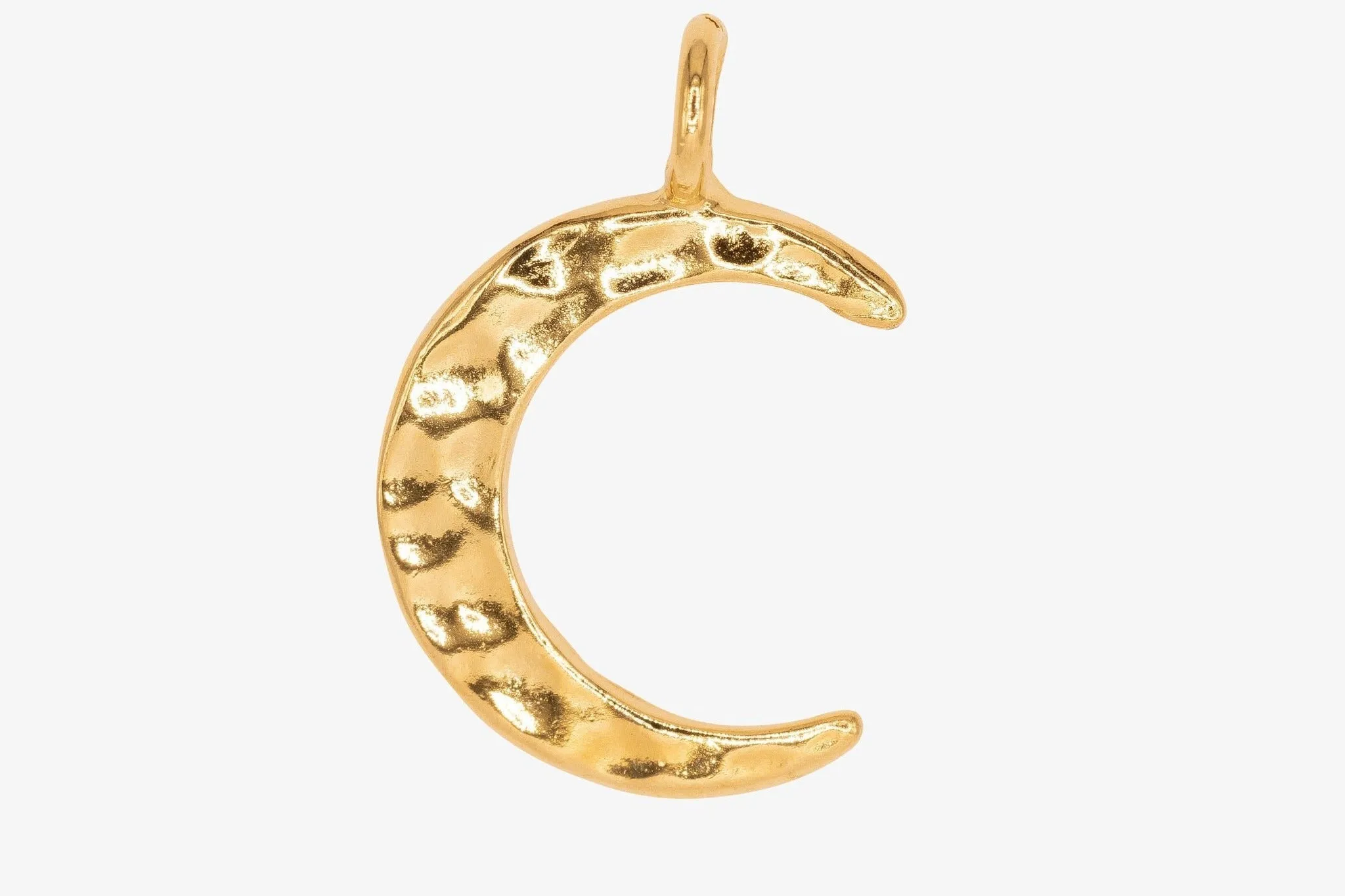 Textured Crescent Moon Wholesale Charm 14K Gold, Solid 14K Gold, G117