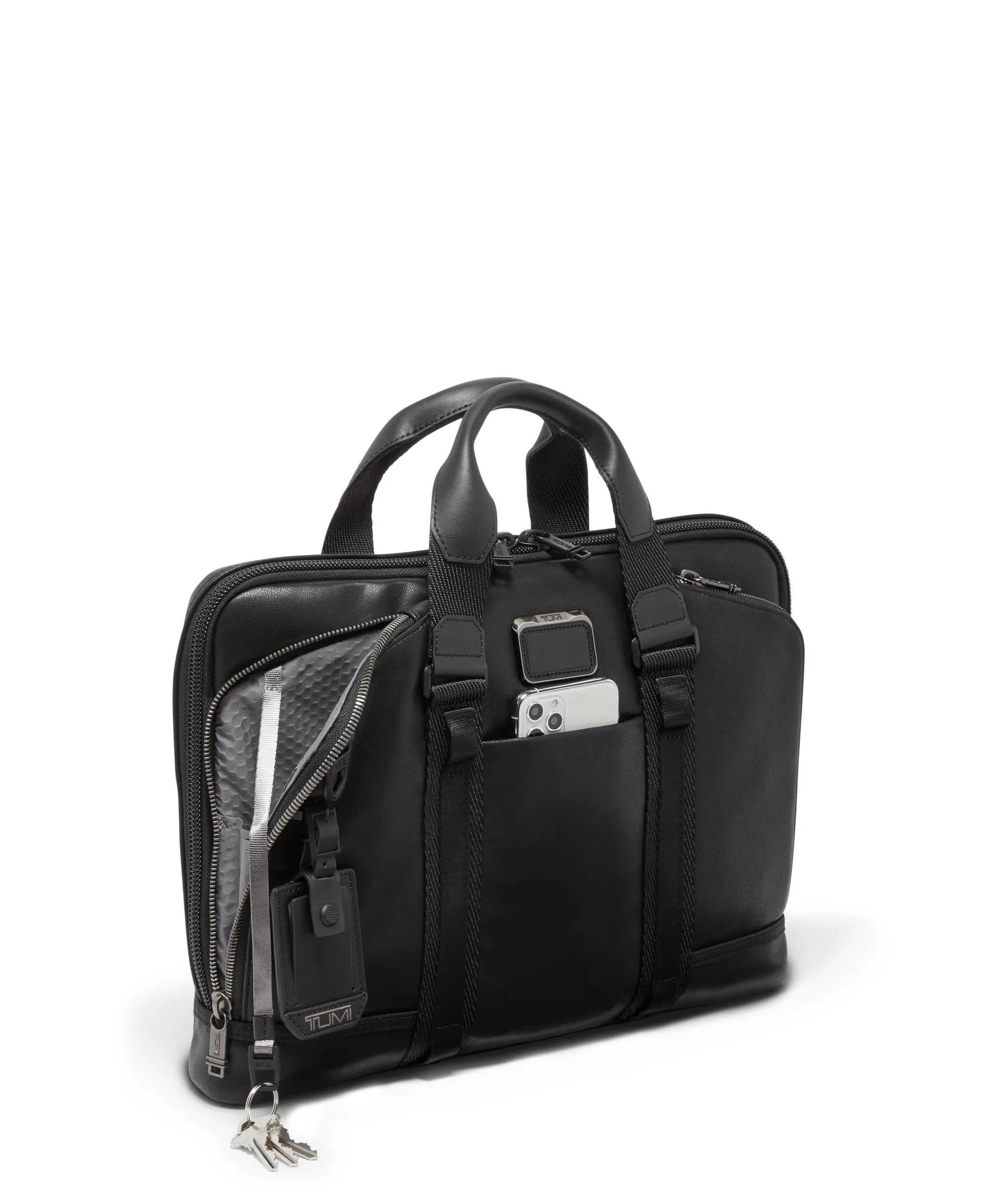 TUMI Alpha Bravo Academy Brief Black Leather