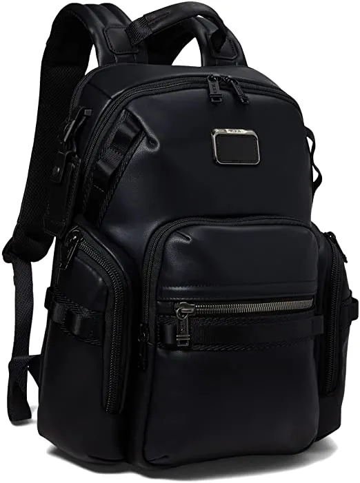 TUMI Alpha Bravo Navigation Backpack Black Leather