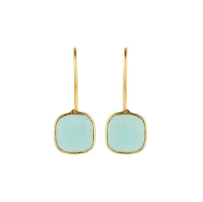 Vama | Calista Earrings | Metal-Sterling Silver | Stone-Aqua Chalcedony | Finish-Shiny