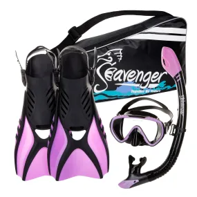 Voyager Snorkel Set - Black Silicone/Purple