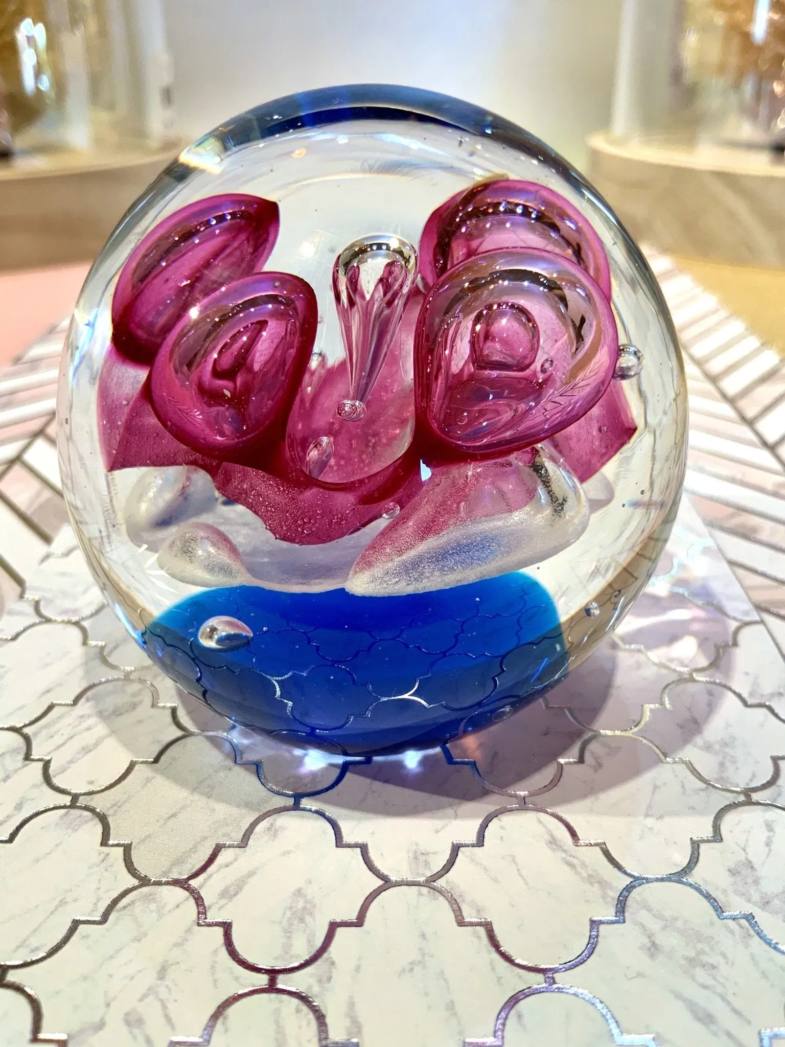 Water Flower Paperweight